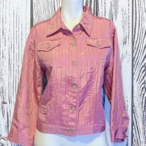 NWOT Ruby Rd. Shimmering Pink Jean Jacket